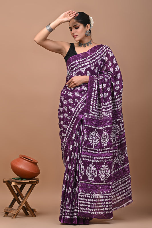 Pure Cotton MulMul Printed Saree
