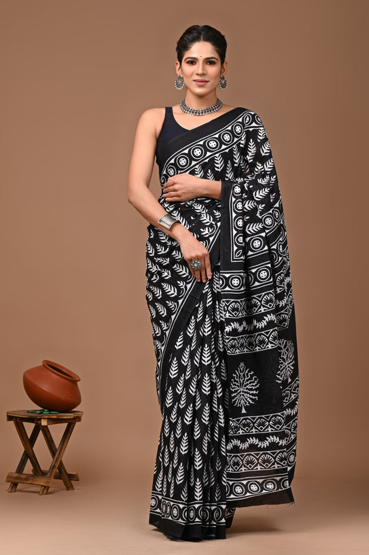 Pure Cotton MulMul Printed Saree