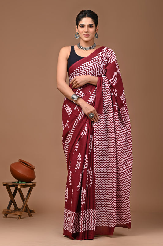 Pure Cotton MulMul Printed Saree