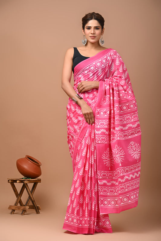 Pure Cotton MulMul Printed Saree