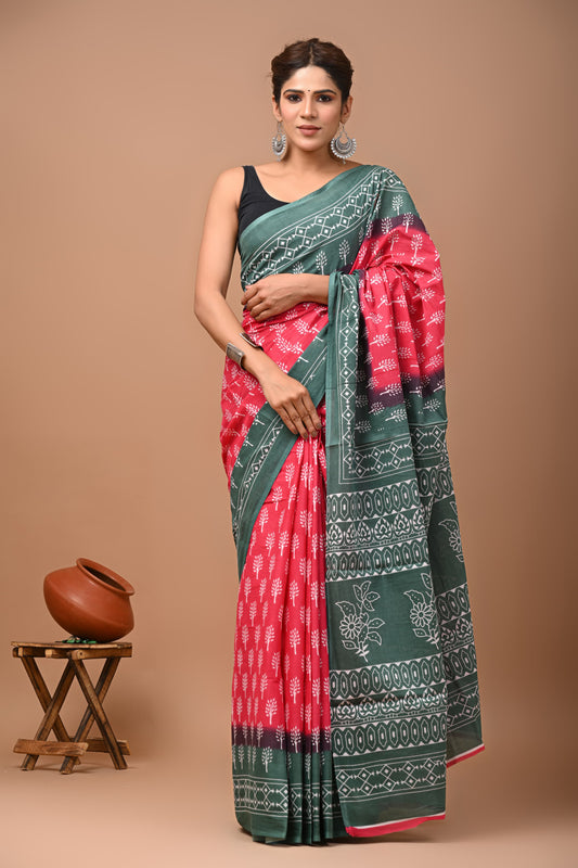 Pure Cotton MulMul Printed Saree