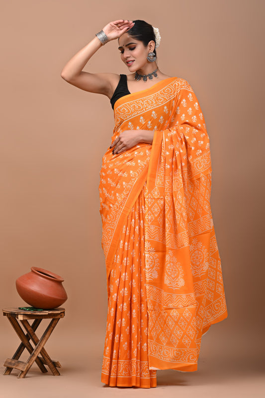 Pure Cotton MulMul Printed Saree