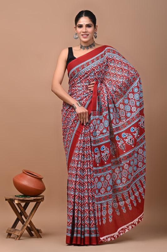 Pure Cotton MulMul Printed Saree