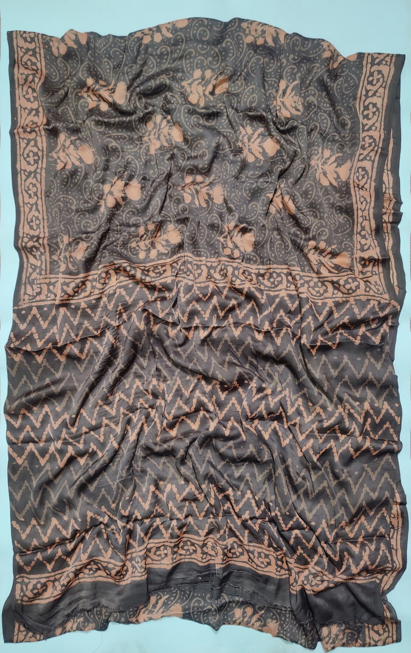 Ajrakh Printed Modal Silk Saree