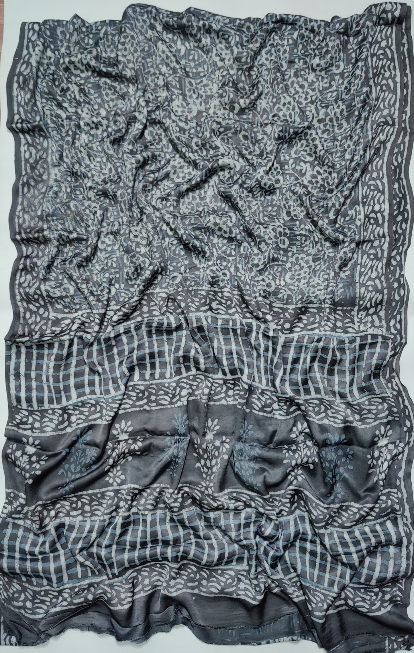 Ajrakh Printed Modal Silk Saree