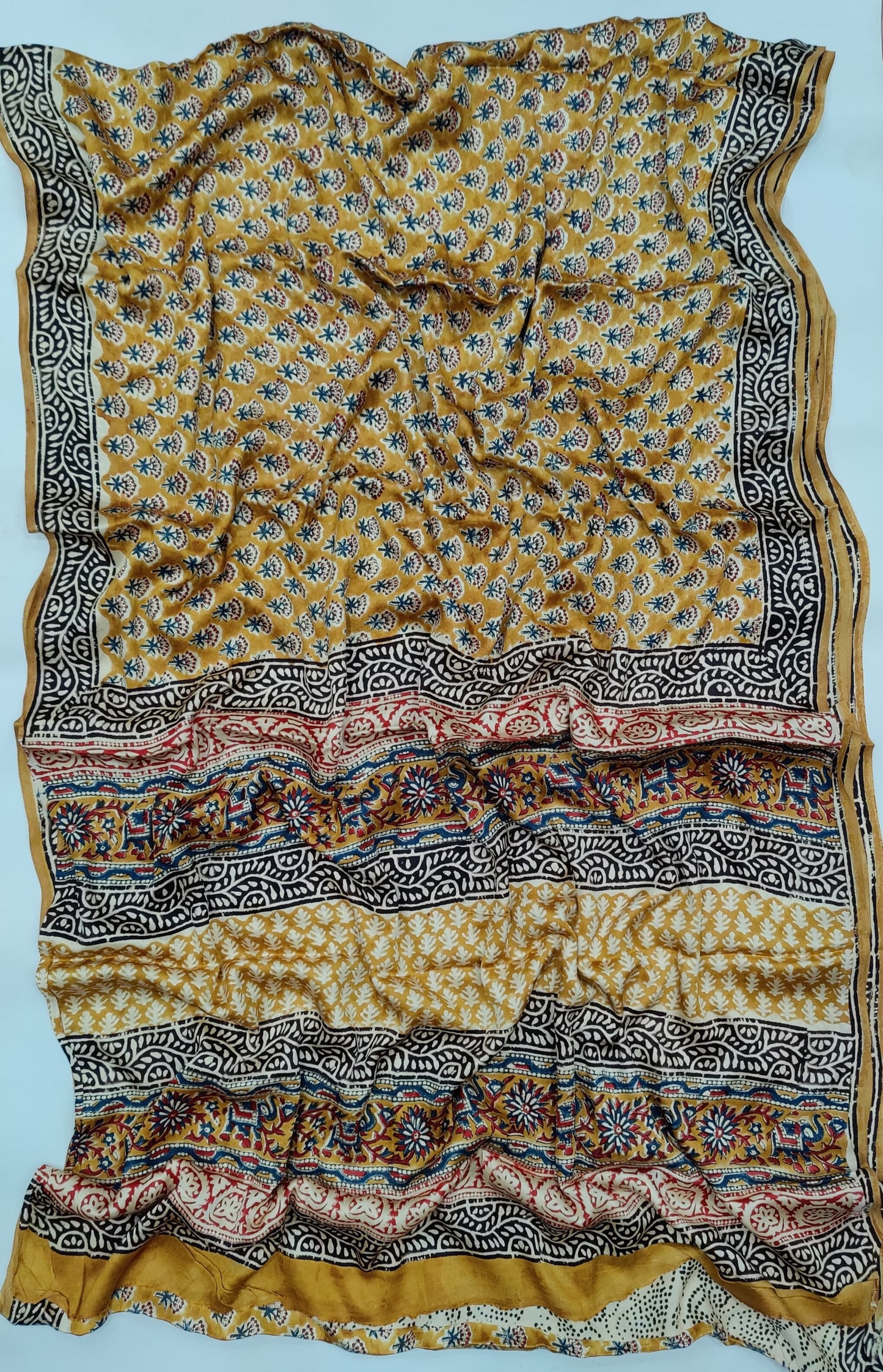 Ajrakh Printed Modal Silk Saree