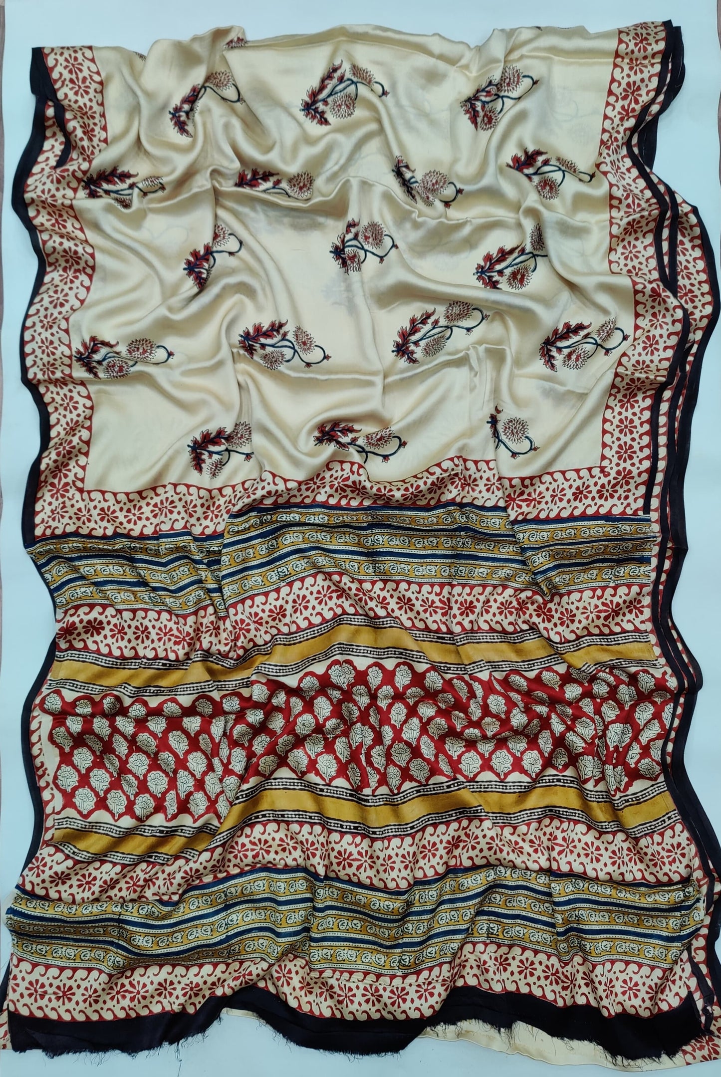 Ajrakh Printed Modal Silk Saree