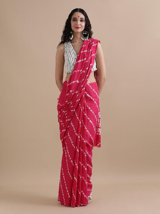 Hand Printed Cotton MulMul Saree