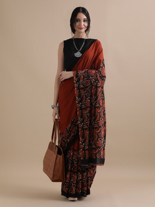 Hand Printed Cotton MulMul Saree
