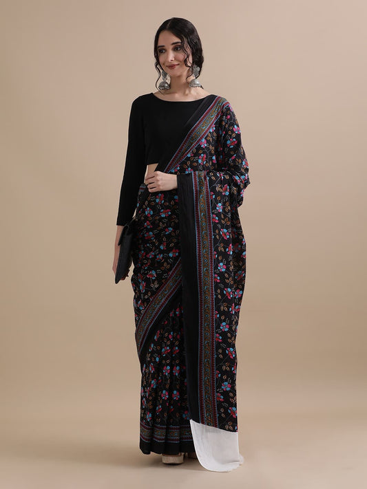 Hand Printed Cotton MulMul Saree