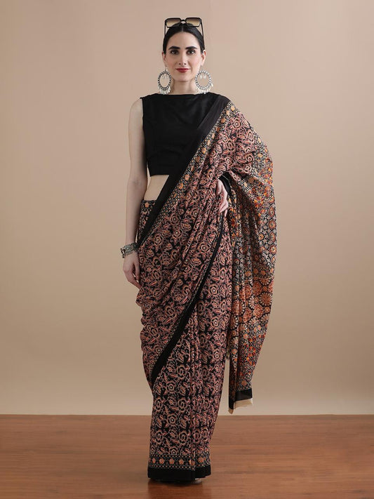Hand Printed Cotton MulMul Saree