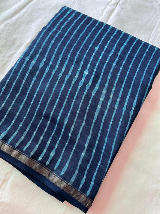 Hand Block Printed Chanderi silk Saree