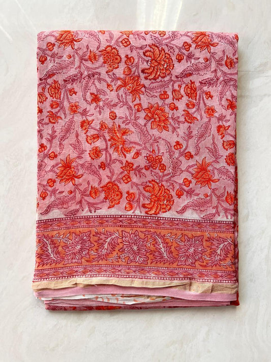 Hand Block Printed Chanderi silk Saree