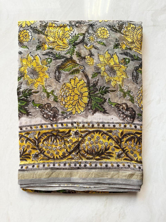 Hand Block Printed Chanderi silk Saree