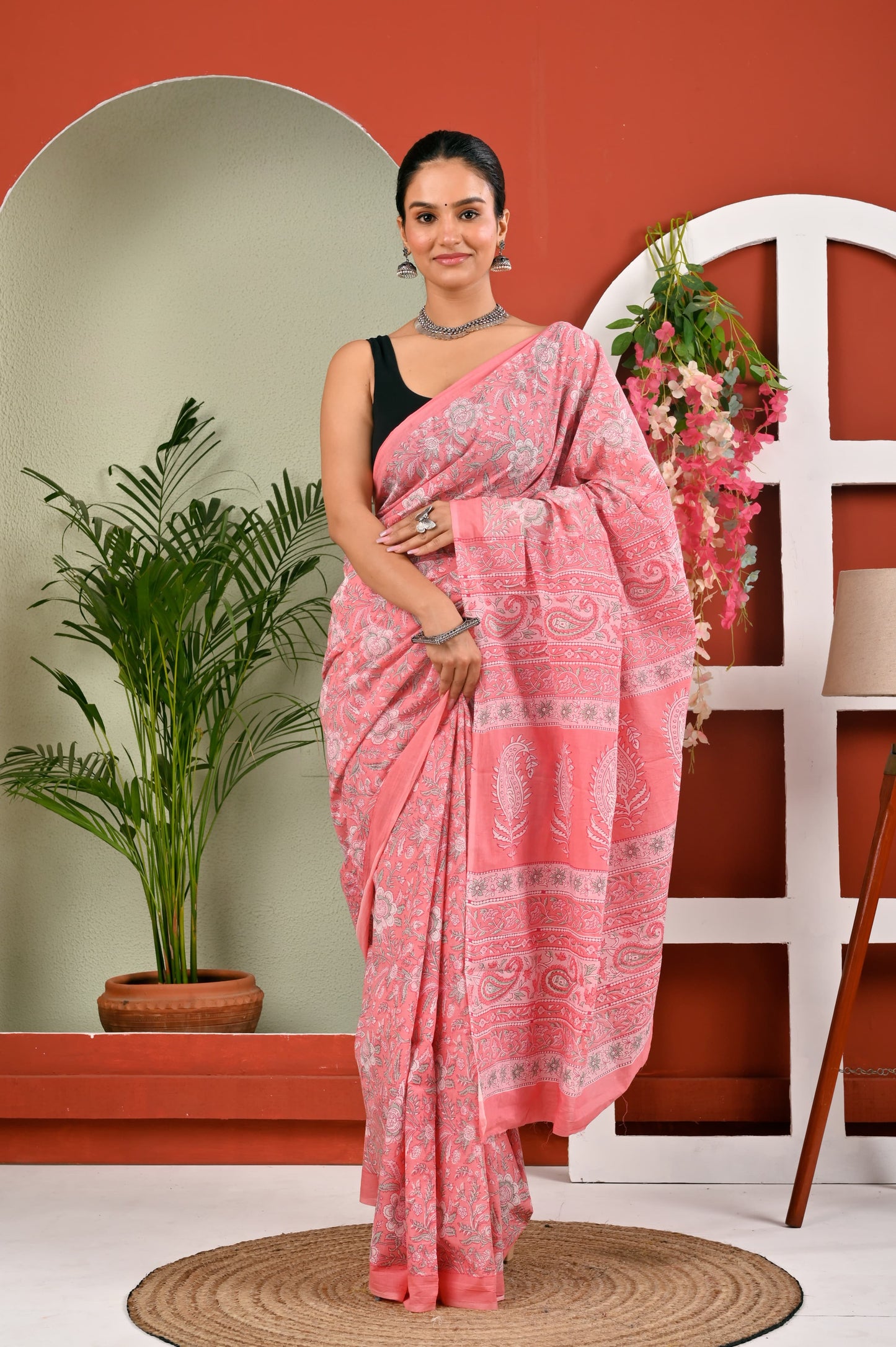 Hand Printed Cotton MulMul Saree