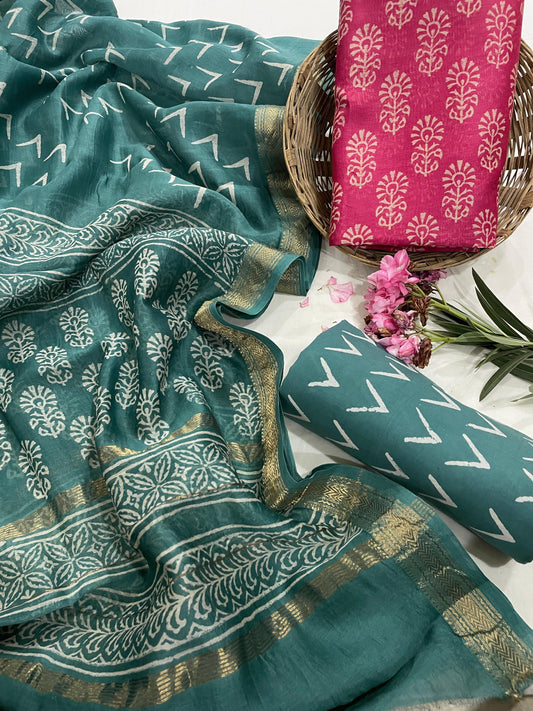 Maheshwari Silk Suit Set