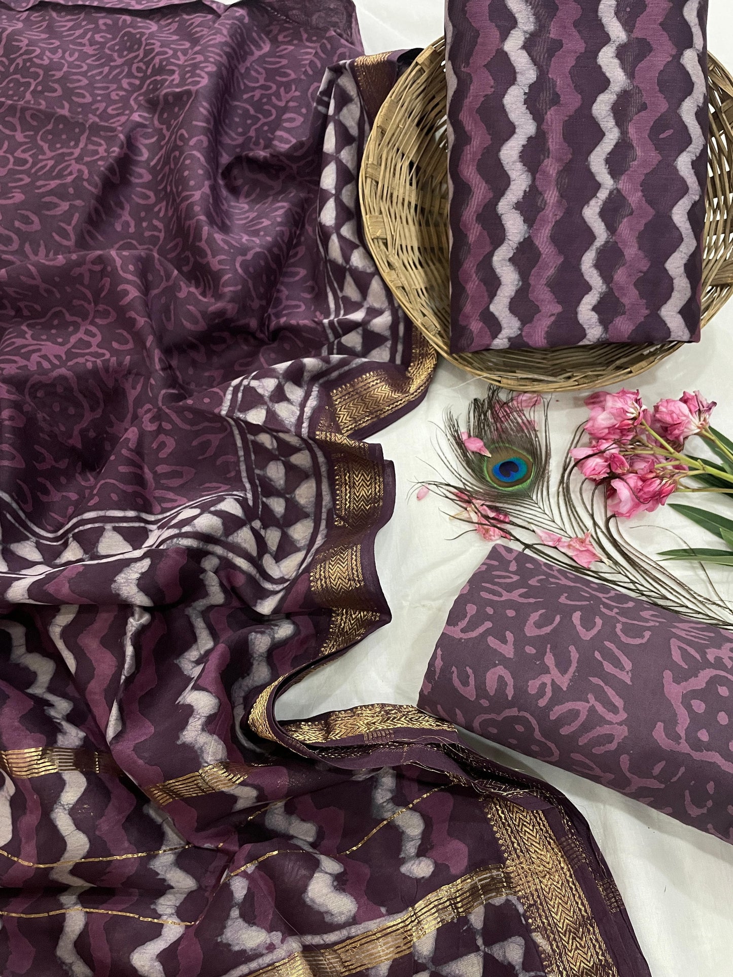 Maheshwari Silk Suit Set