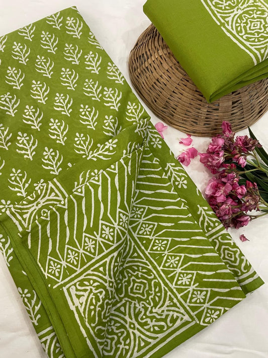 Hand Printed Cotton MulMul Saree