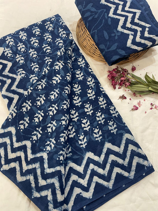Hand Printed Cotton MulMul Saree