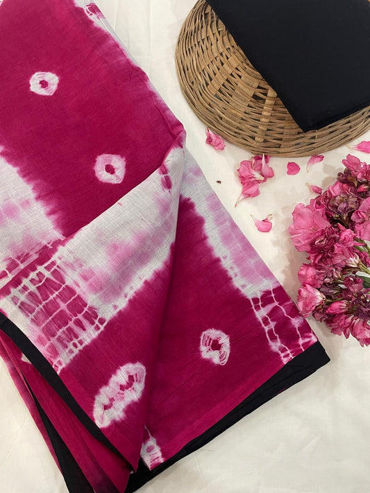 Hand Printed Cotton MulMul Saree