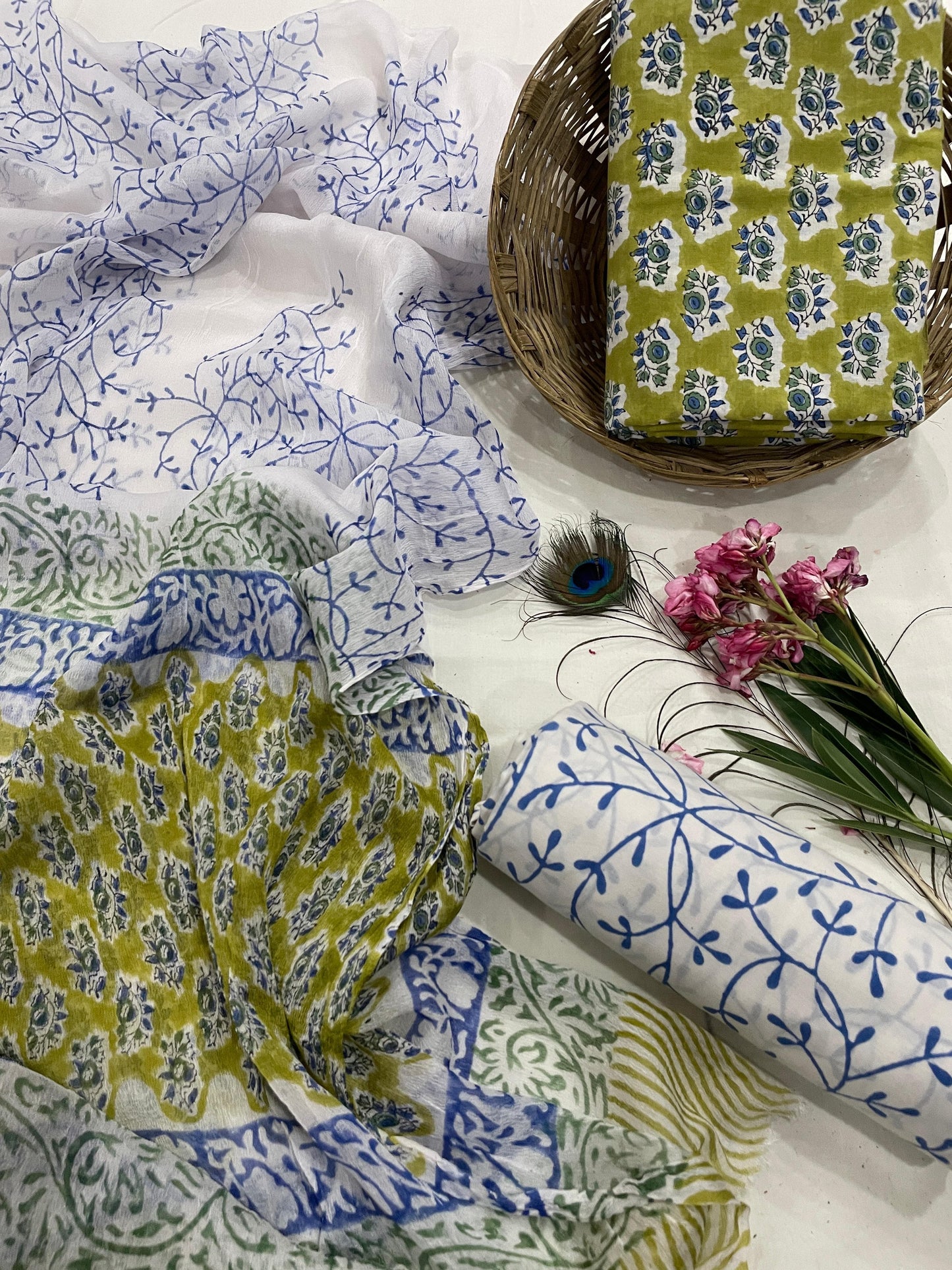 Pure Cotton Suits With Chiffon Dupatta