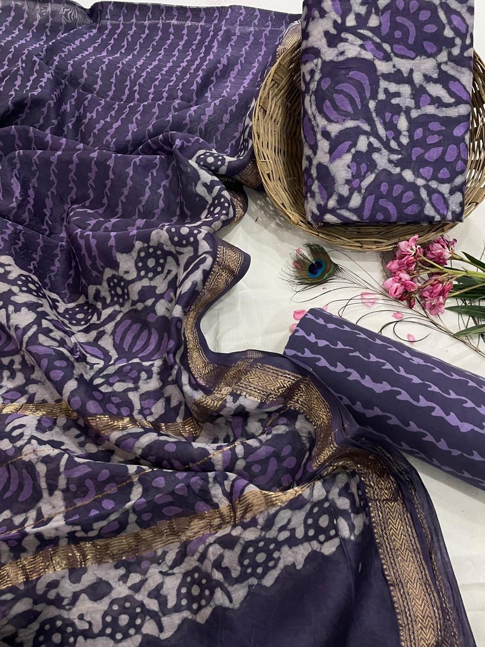 Maheshwari Silk Suit Set
