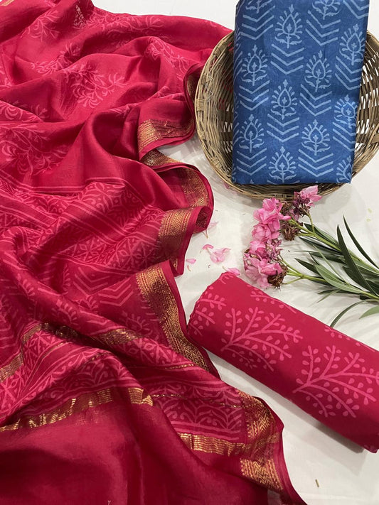 Maheshwari Silk Suit Set