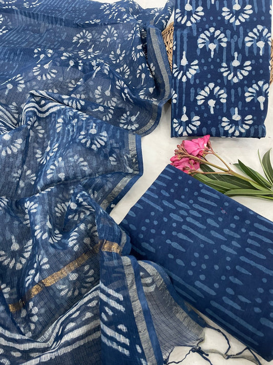 Pure Cotton Suit Set with Kota Dupatta