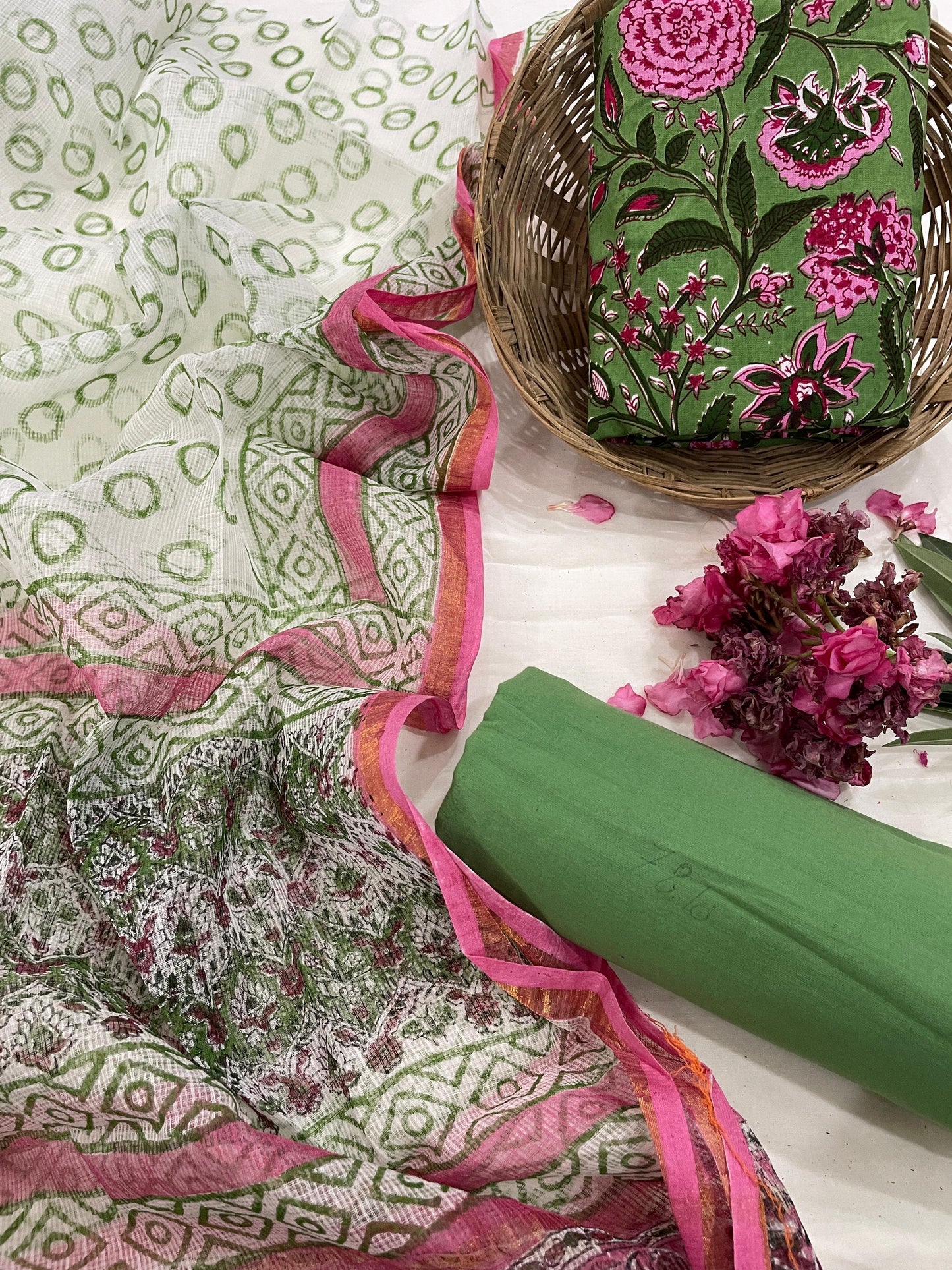 Pure Cotton Suit Set with Kota Dupatta