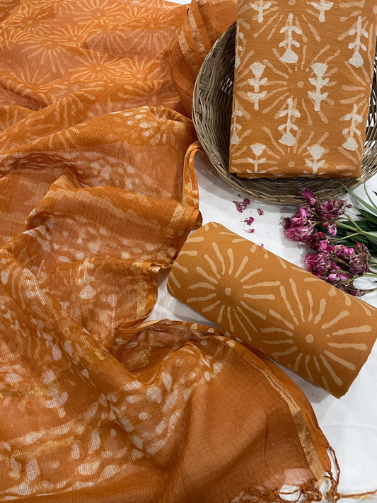Pure Cotton Suit Set with Kota Dupatta
