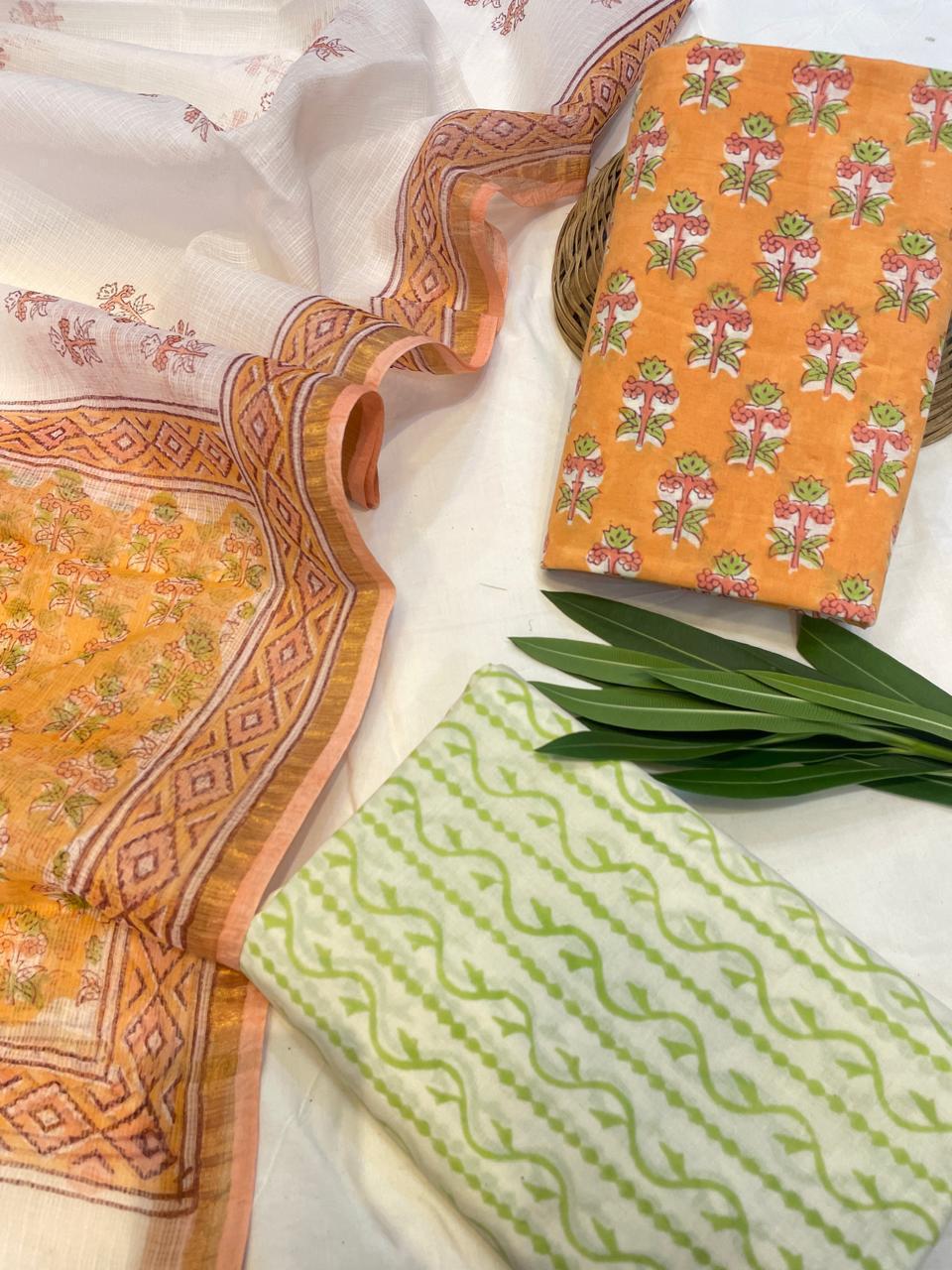 Pure Cotton Suit Set with Kota Dupatta