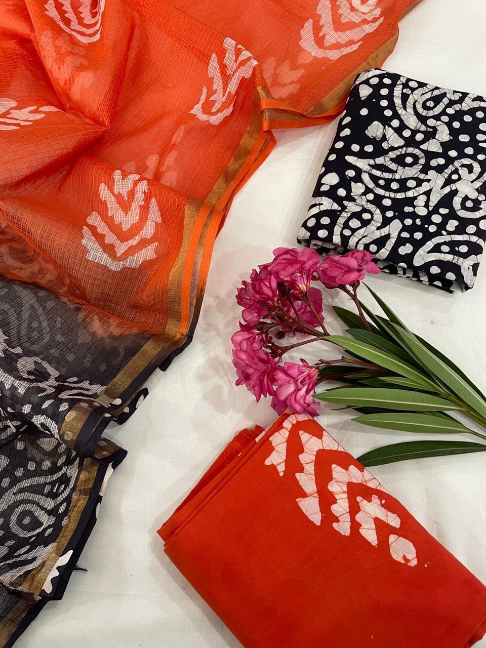Pure Cotton Suit Set with Kota Dupatta