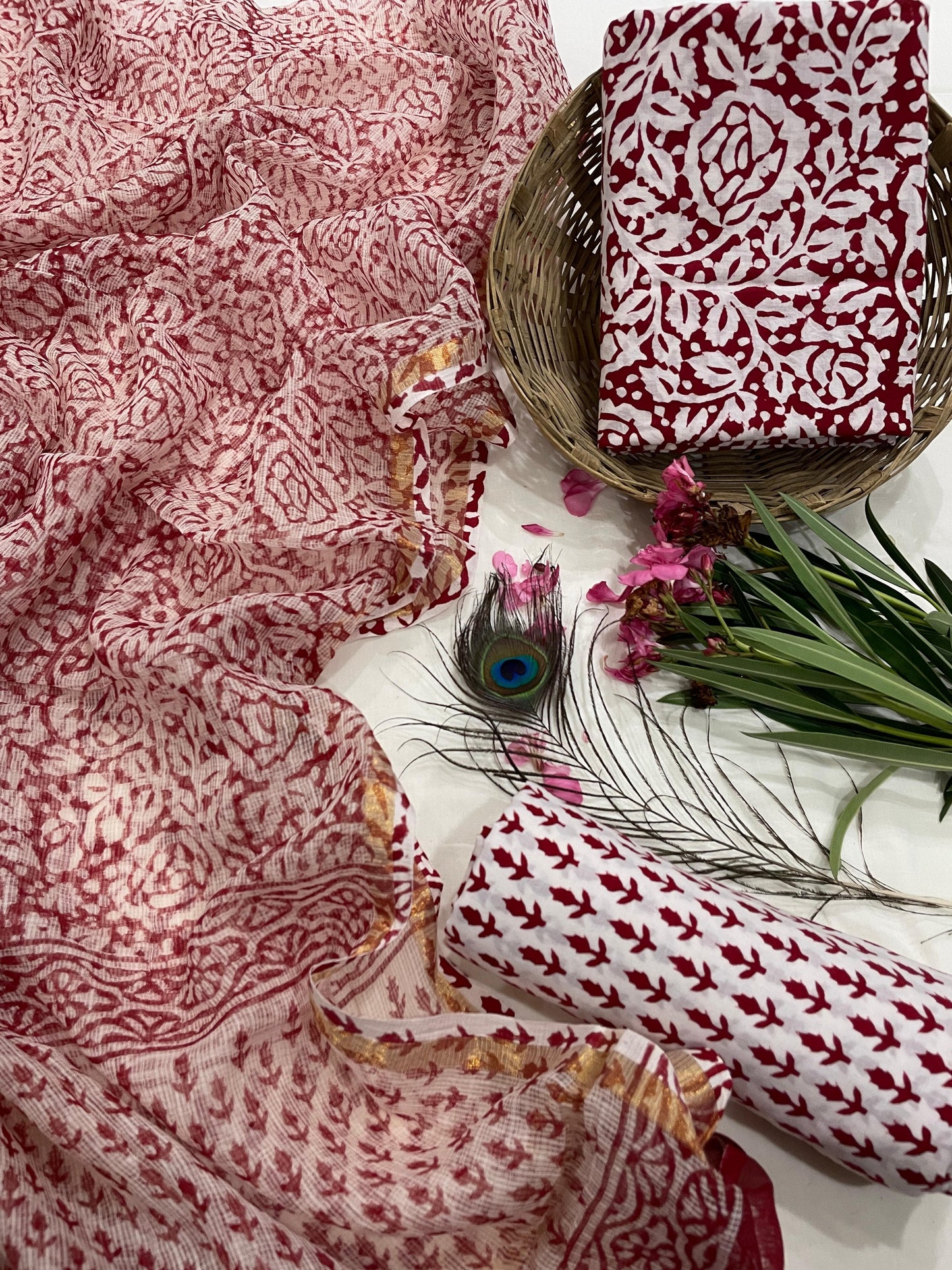Pure Cotton Suit Set with Kota Dupatta