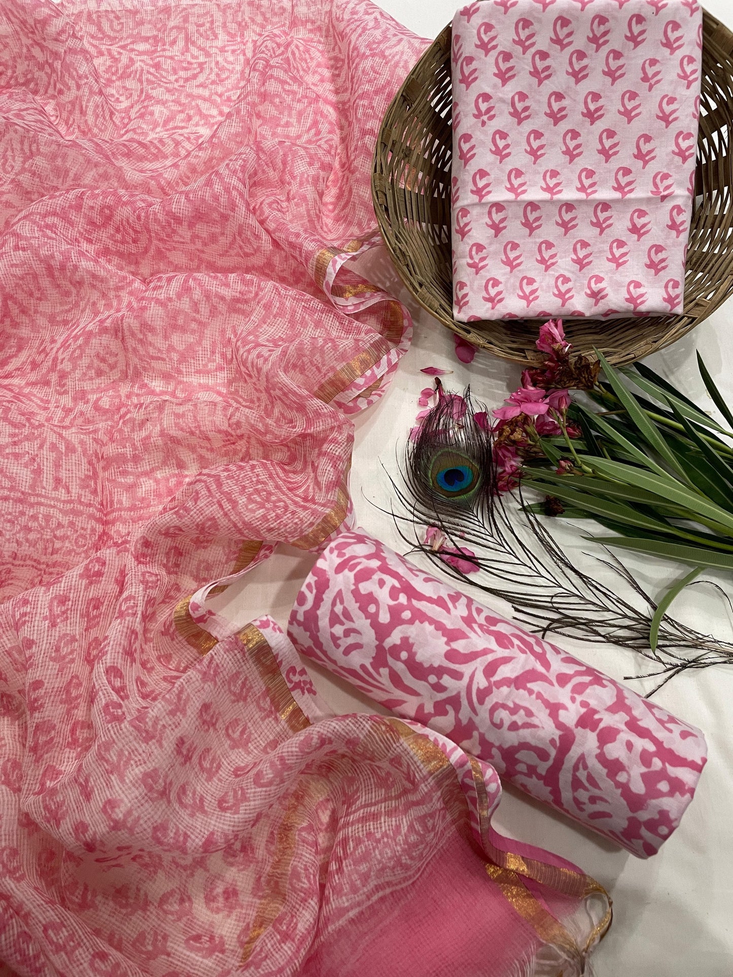 Pure Cotton Suit Set with Kota Dupatta