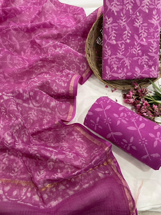 Pure Cotton Suit Set with Kota Dupatta