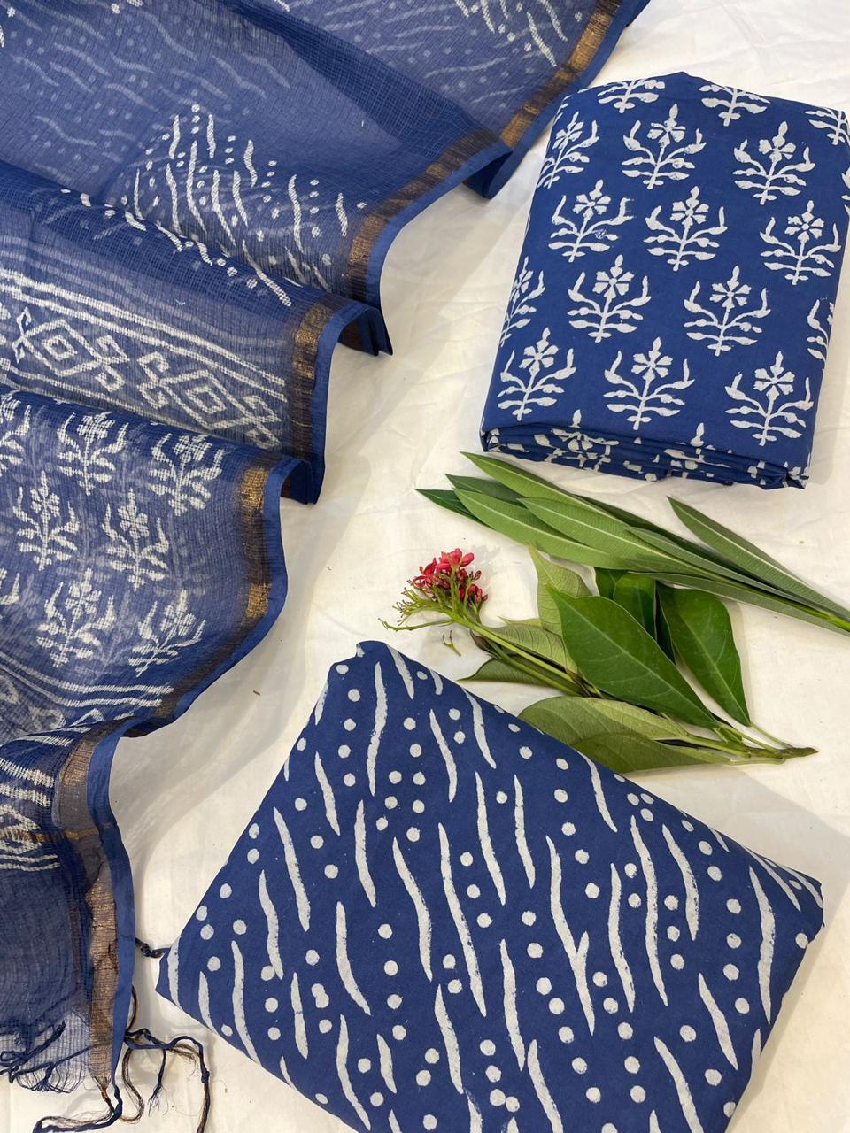 Pure Cotton Suit Set with Kota Dupatta