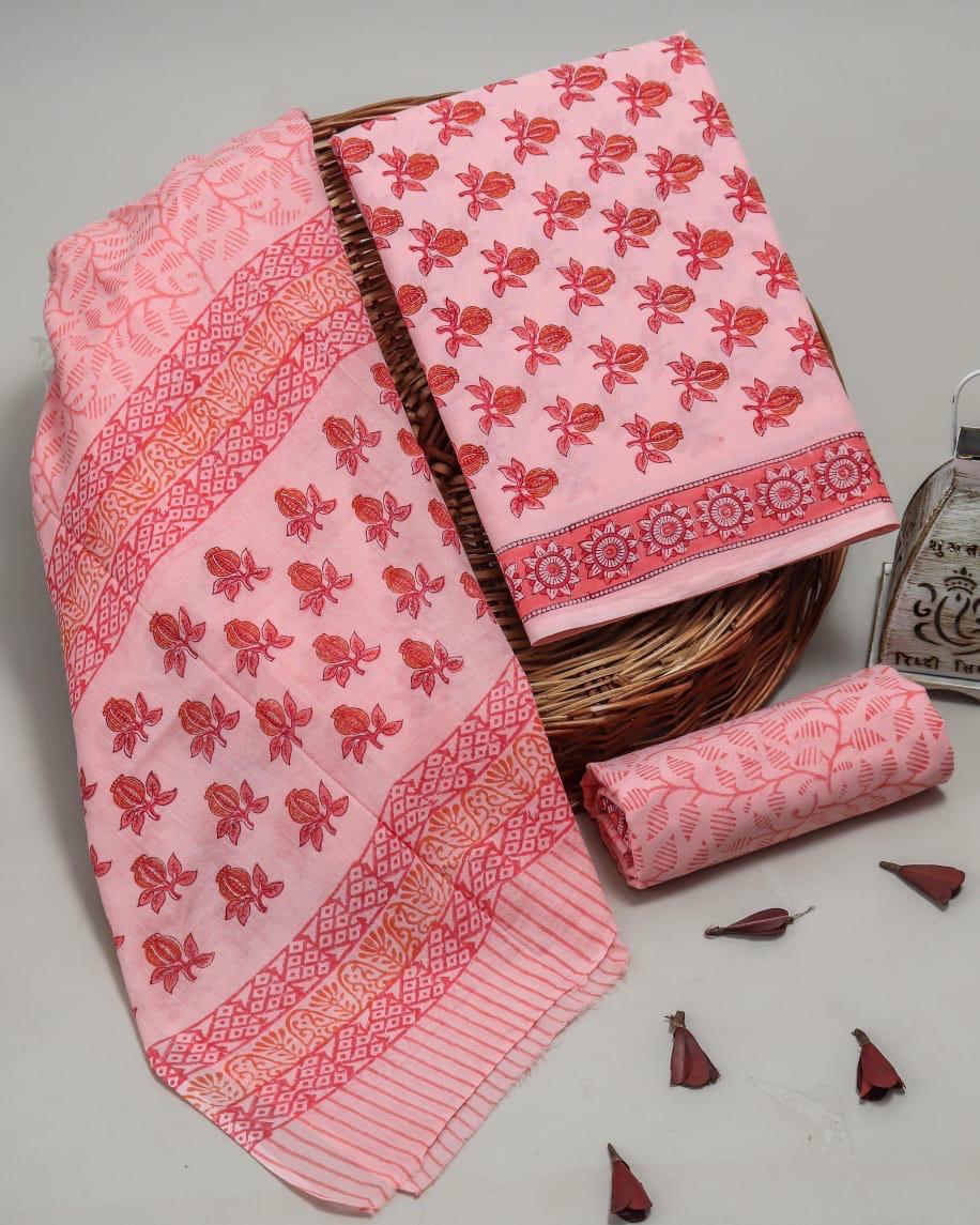 HAND BLOCK PRINTED COTTON SUIT SET