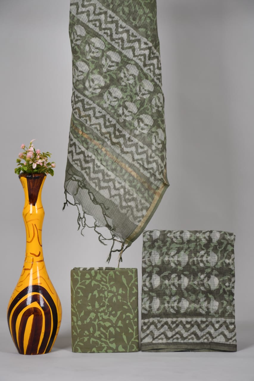 Hand Block Printed Kota Cotton Suit set