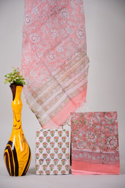 Hand Block Printed Kota Cotton Suit set