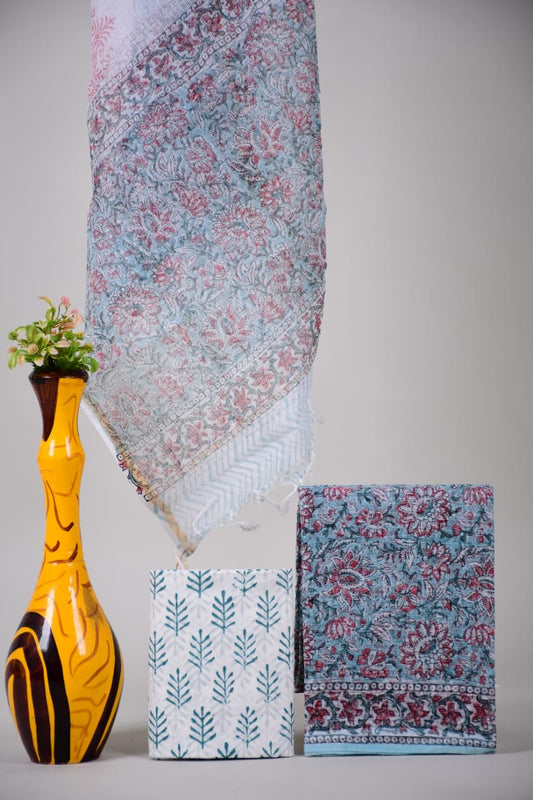 Hand Block Printed Kota Cotton Suit set