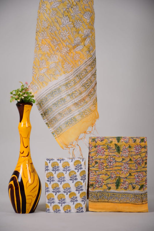Hand Block Printed Kota Cotton Suit set