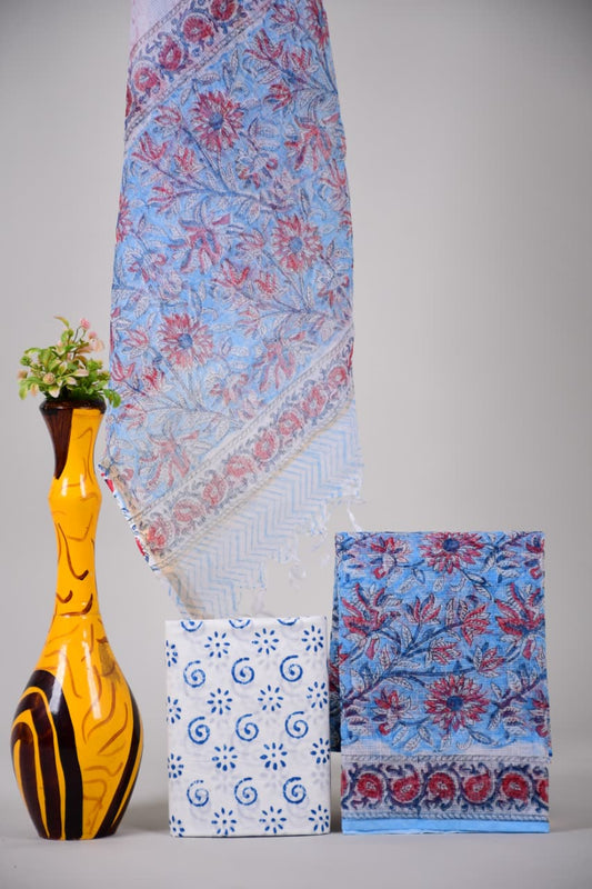 Hand Block Printed Kota Cotton Suit set