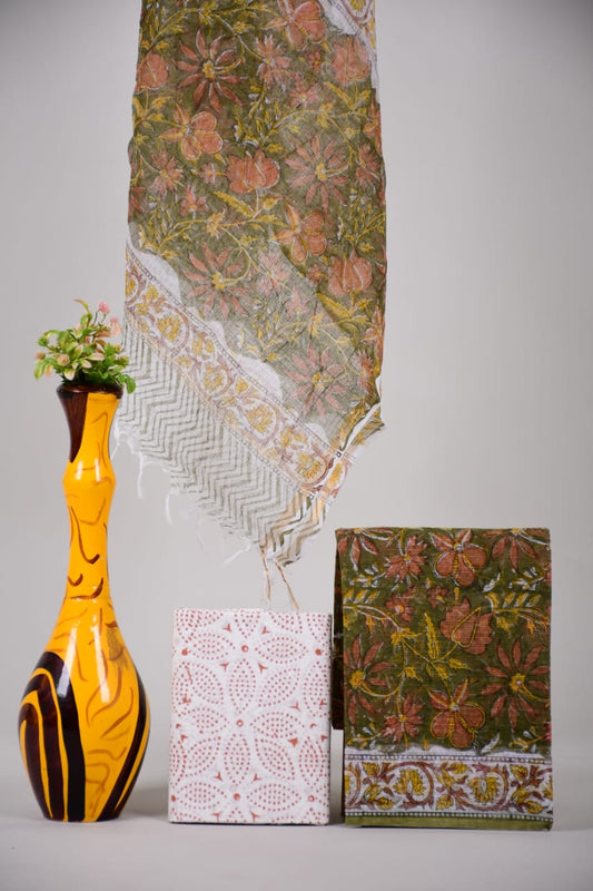 Hand Block Printed Kota Cotton Suit set