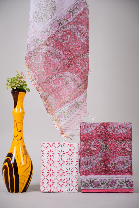 Hand Block Printed Kota Cotton Suit set