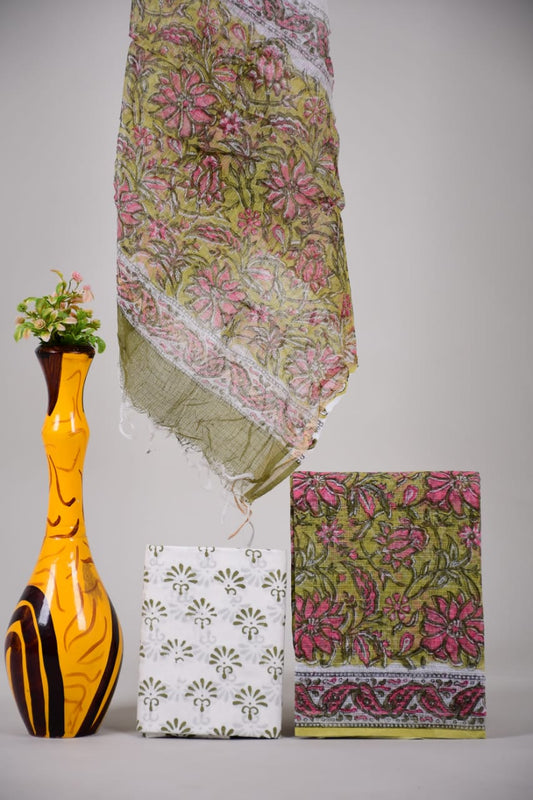 Hand Block Printed Kota Cotton Suit set