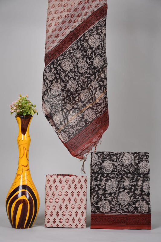 Hand Block Printed Kota Cotton Suit set
