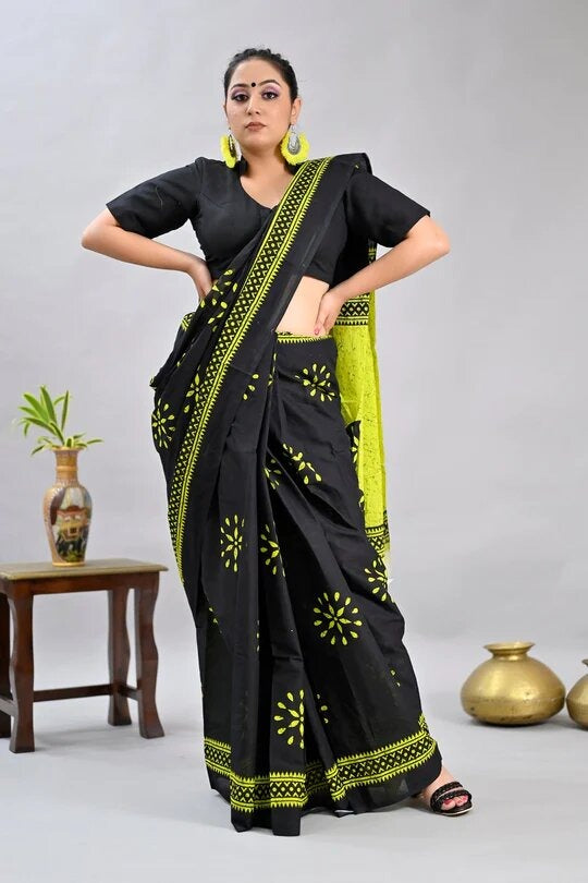 PURE COTTON MULMUL PRINTED SAREE